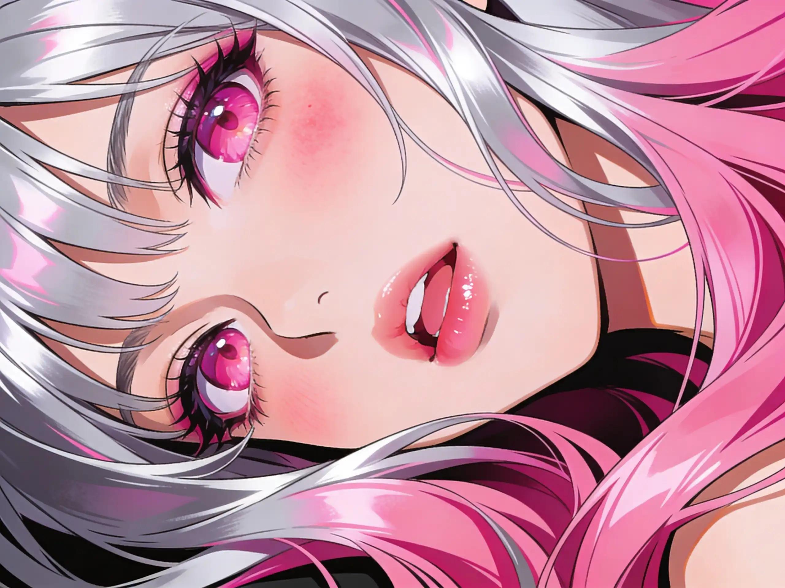 Anime-inspired adult fictional face generated with AI