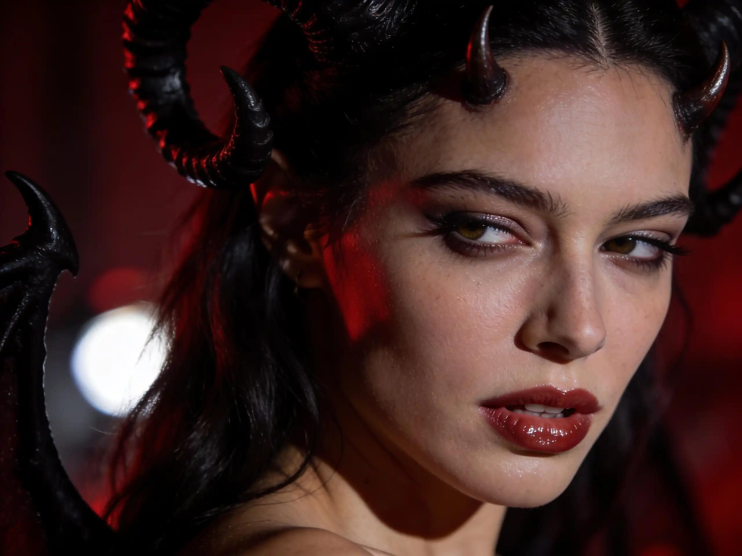 Dark fantasy adult character face created with AI face generation